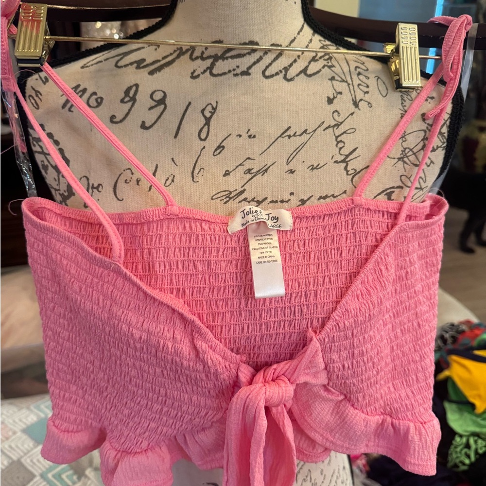 Jolie and joy 🤩 xl Pink Ruffled Crop Top nwt 4/10$